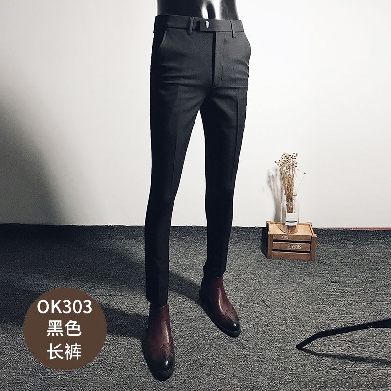 Pantalons Homme Costume De Travail Slim Décontractée Tendance Gris