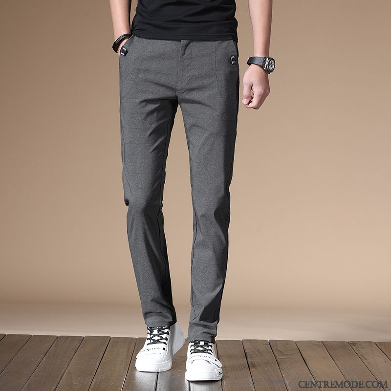 Pantalons Homme De Travail Âge Moyen Jambe Droite Été Soie De Glace Travailler Bleu