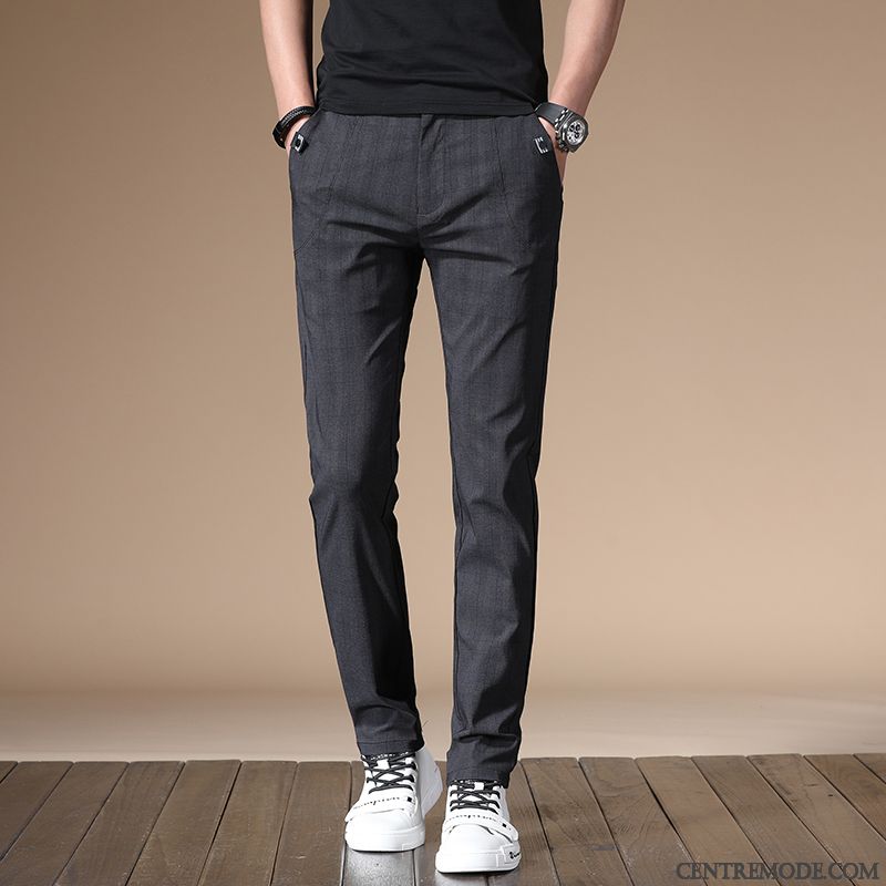 Pantalons Homme De Travail Âge Moyen Jambe Droite Été Soie De Glace Travailler Bleu