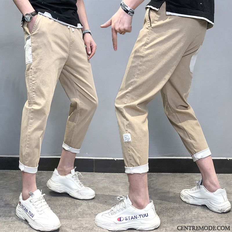 Pantalons Homme Harlan Serrés Tendance Légère Été Rouge Gris