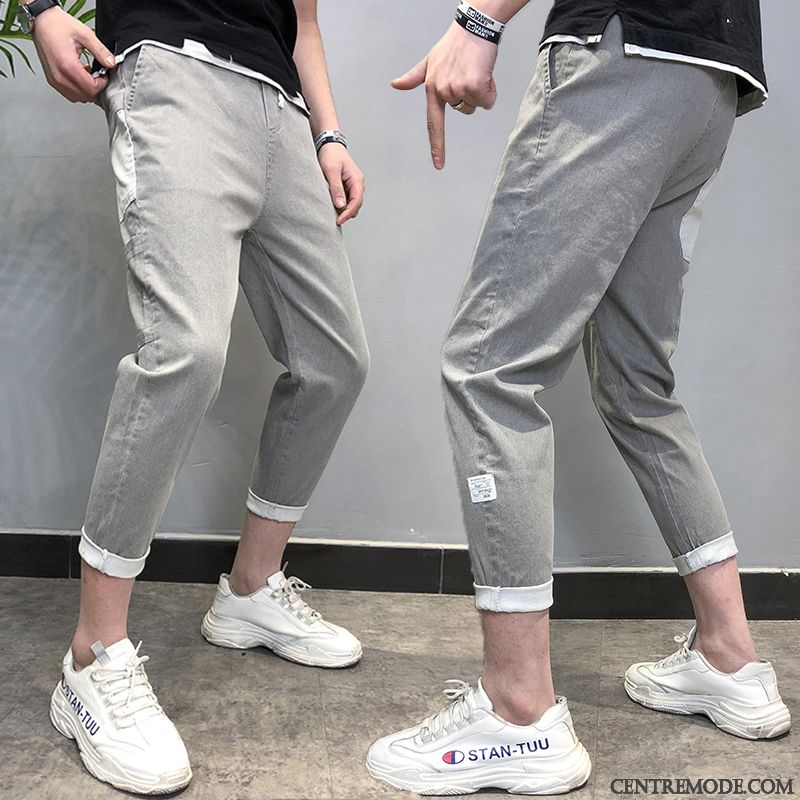 Pantalons Homme Harlan Serrés Tendance Légère Été Rouge Gris