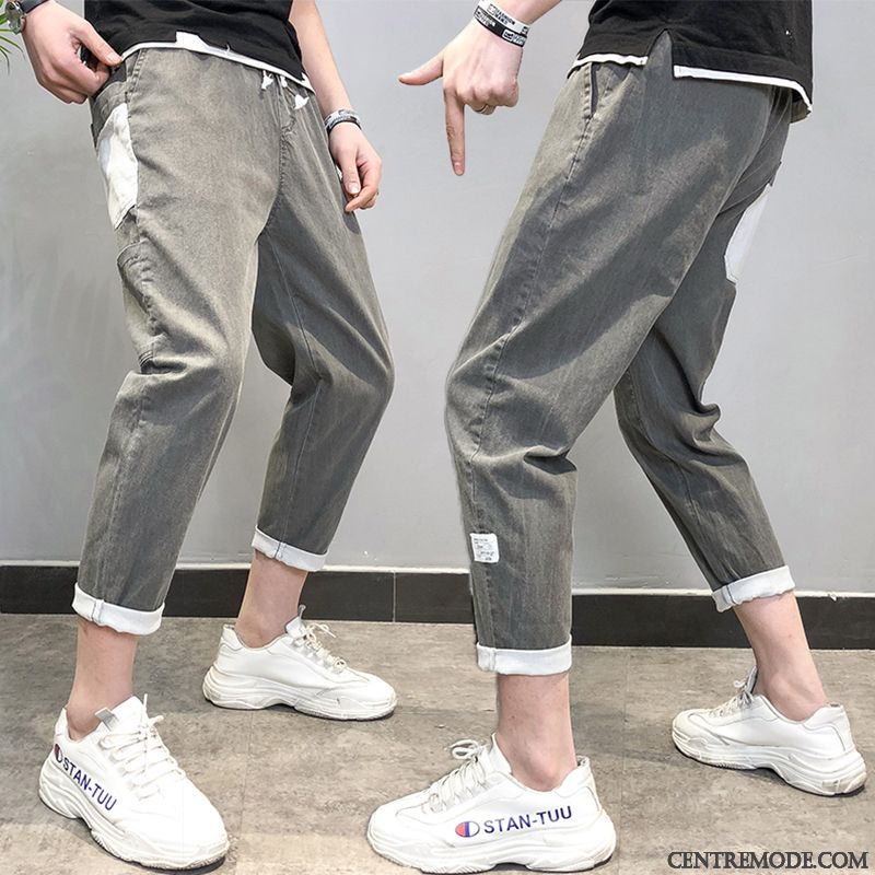 Pantalons Homme Harlan Serrés Tendance Légère Été Rouge Gris