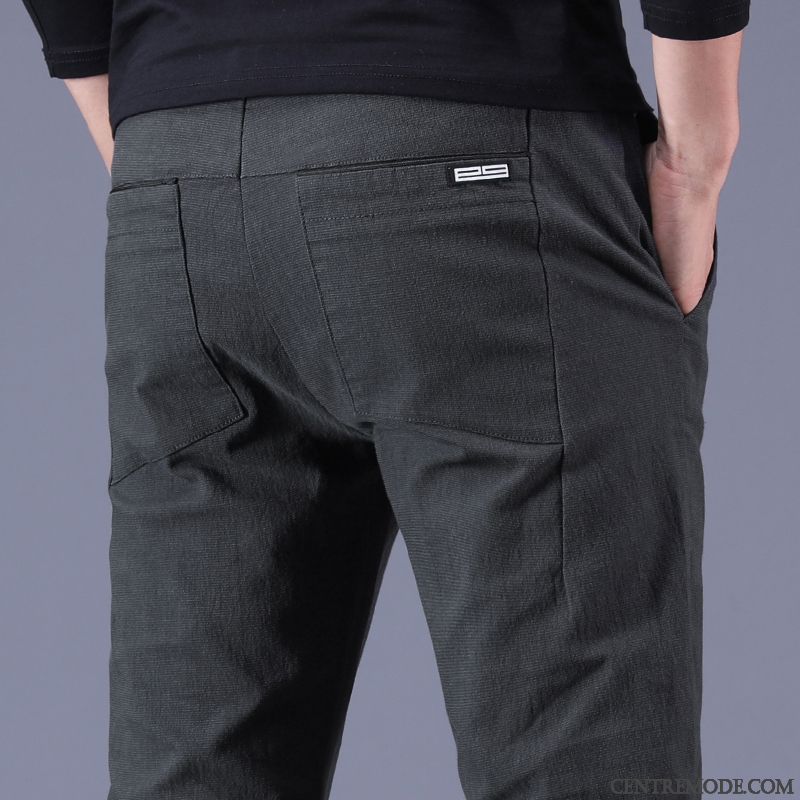 Pantalons Homme L'automne Jambe Droite Âge Moyen Hiver Longue Printemps Gris