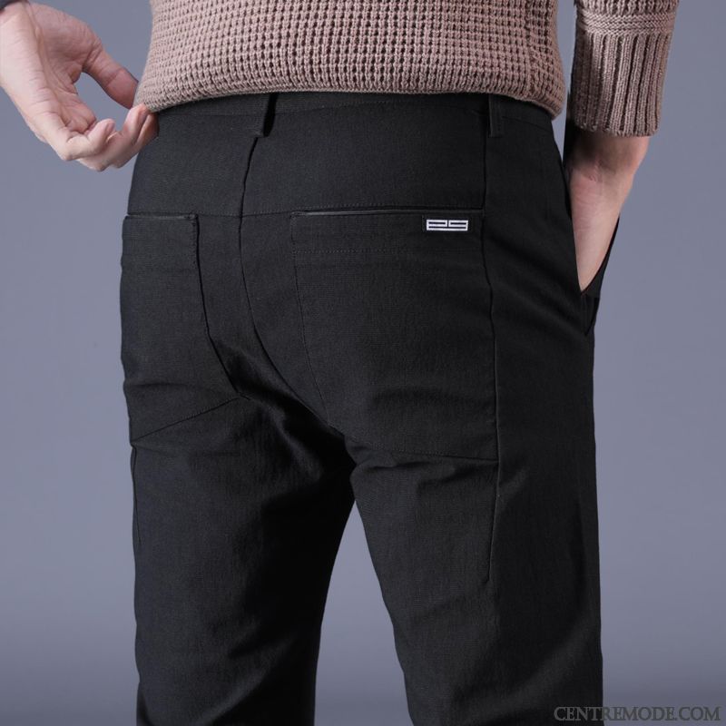 Pantalons Homme L'automne Jambe Droite Âge Moyen Hiver Longue Printemps Gris