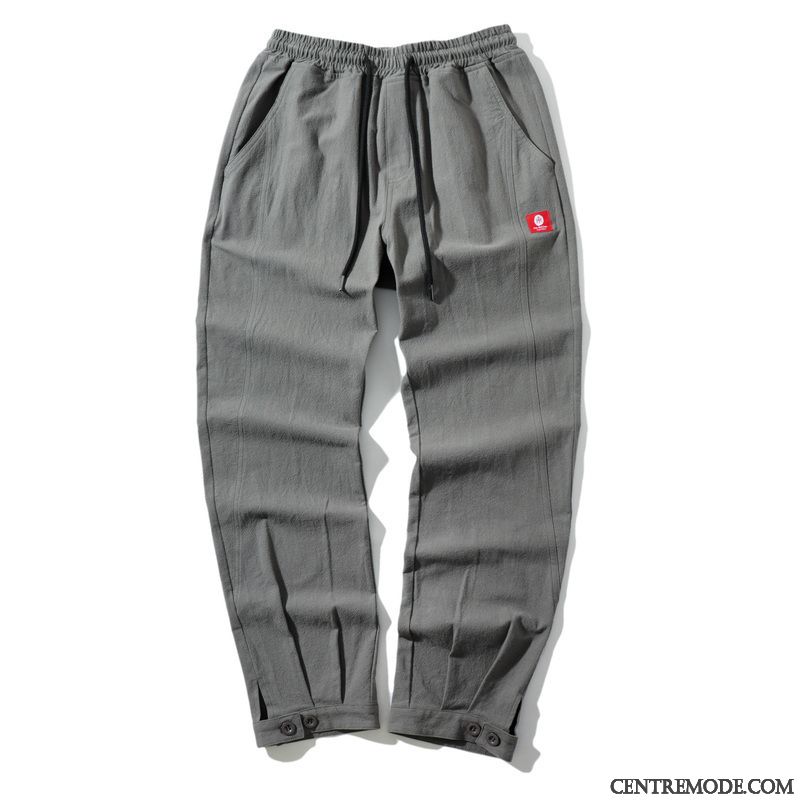 Pantalons Homme Serrés Tendance Été Printemps Baggy Sport Noir