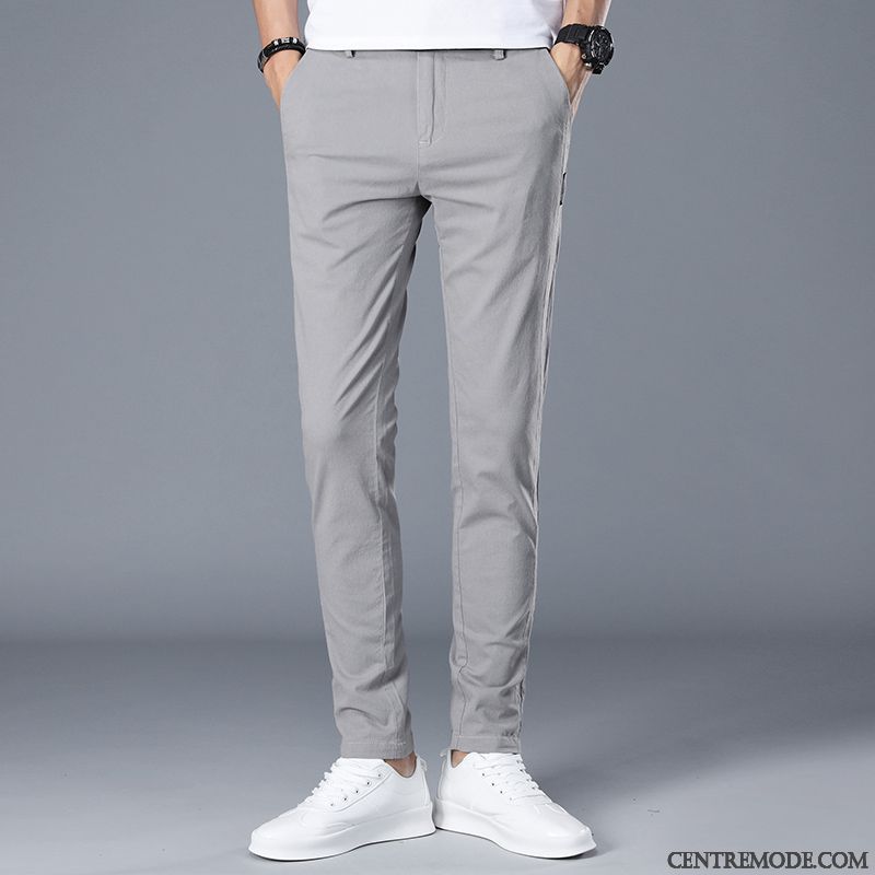 Pantalons Homme Slim Baggy Été Jambe Droite Tendance Légère Vert