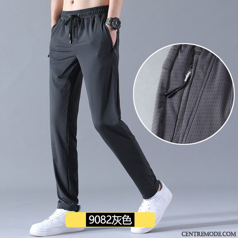 Pantalons Homme Soie De Glace Baggy Ultra Mince Respirant Légère Gris
