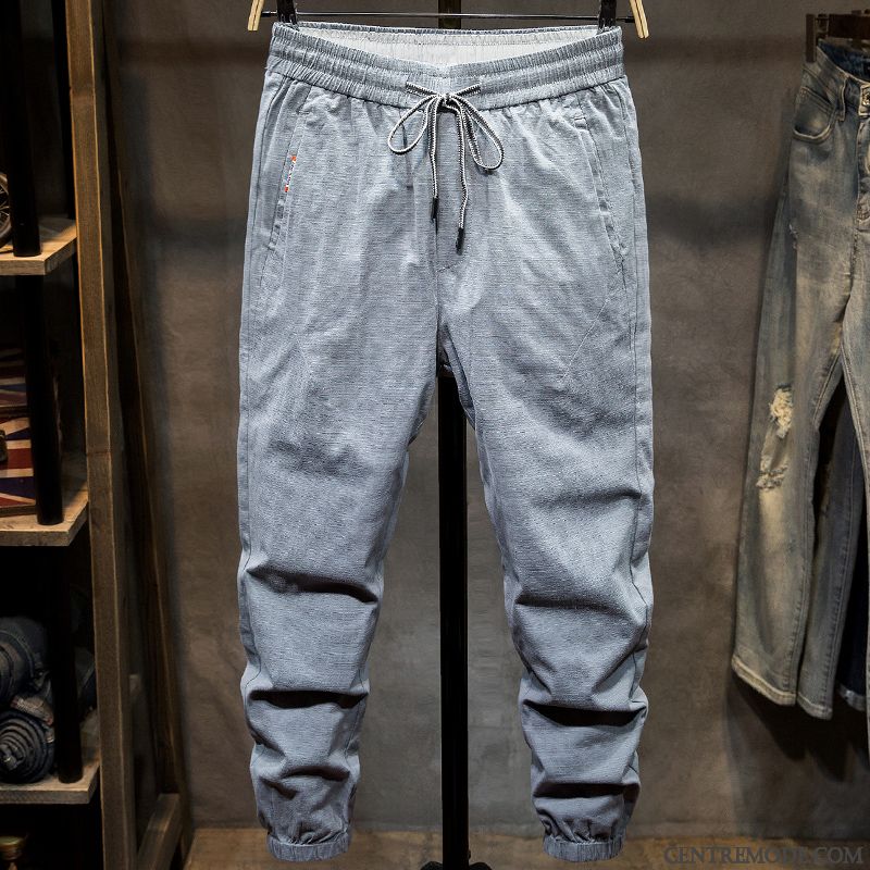 Pantalons Homme Tendance Légère Été Baggy Graisse Grande Taille Gris