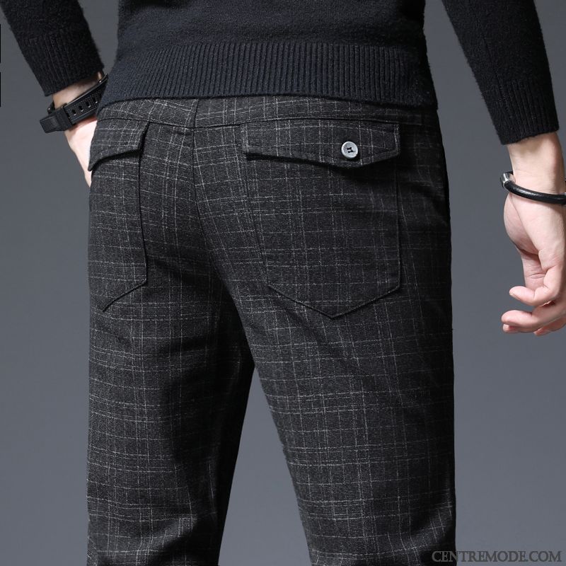 Pantalons Homme Tendance Printemps Hiver L'automne Carreaux Noir