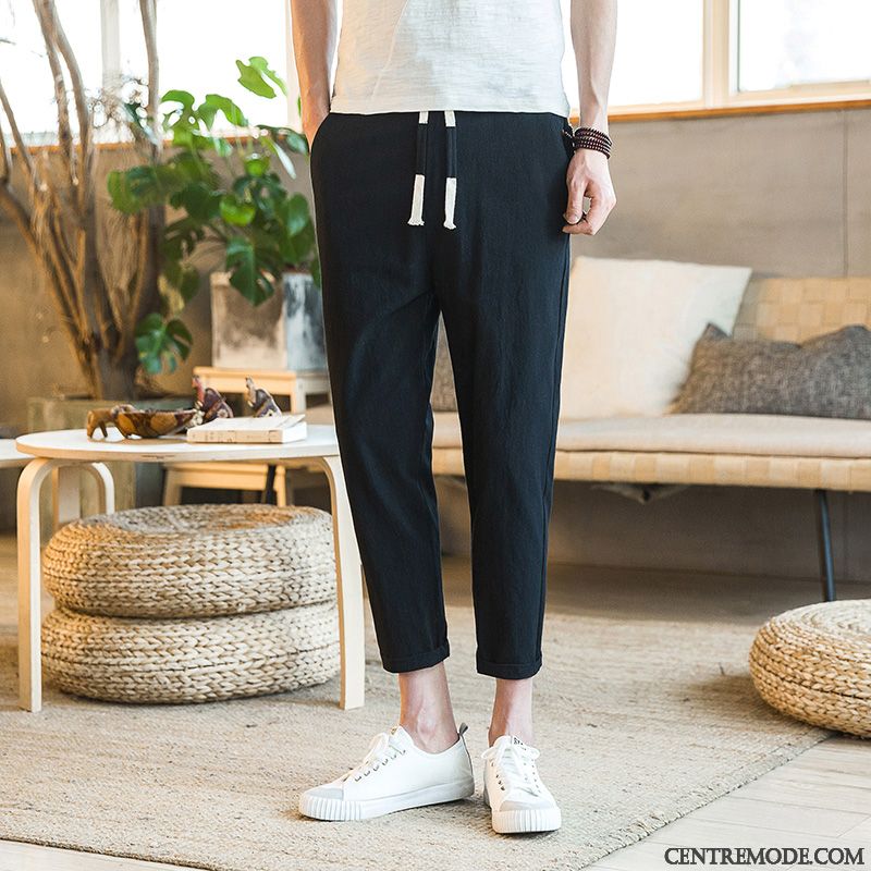 Pantalons Homme Tendance Slim Légère Collants Décontractée Baggy Bleu Marin