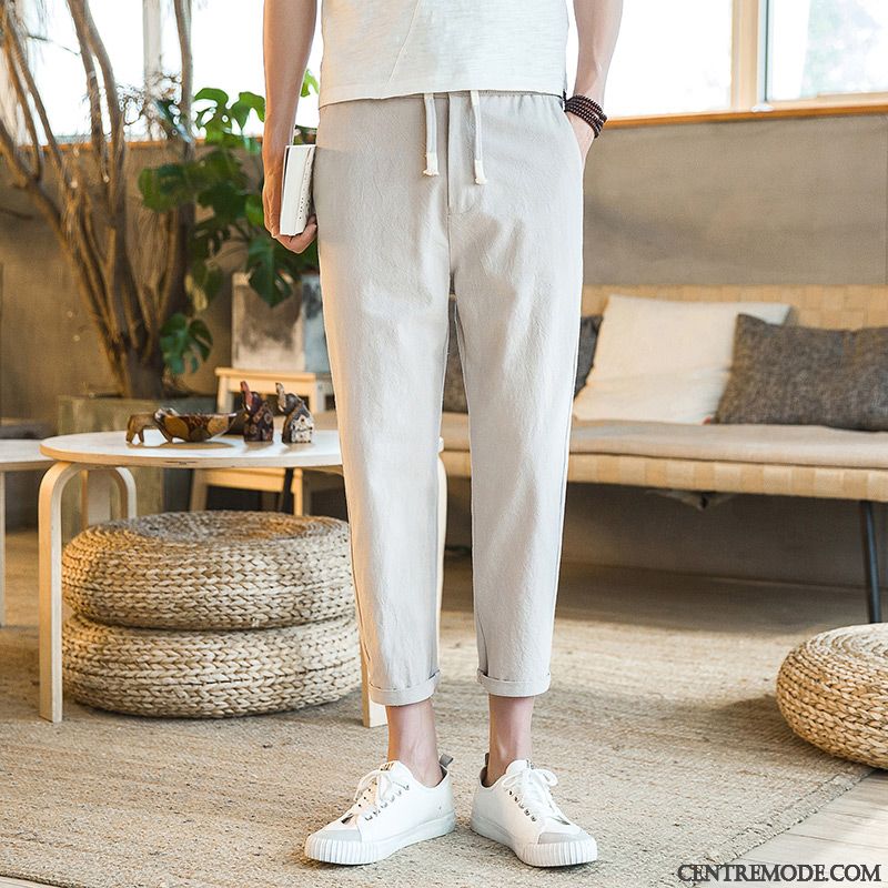 Pantalons Homme Tendance Slim Légère Collants Décontractée Baggy Bleu Marin