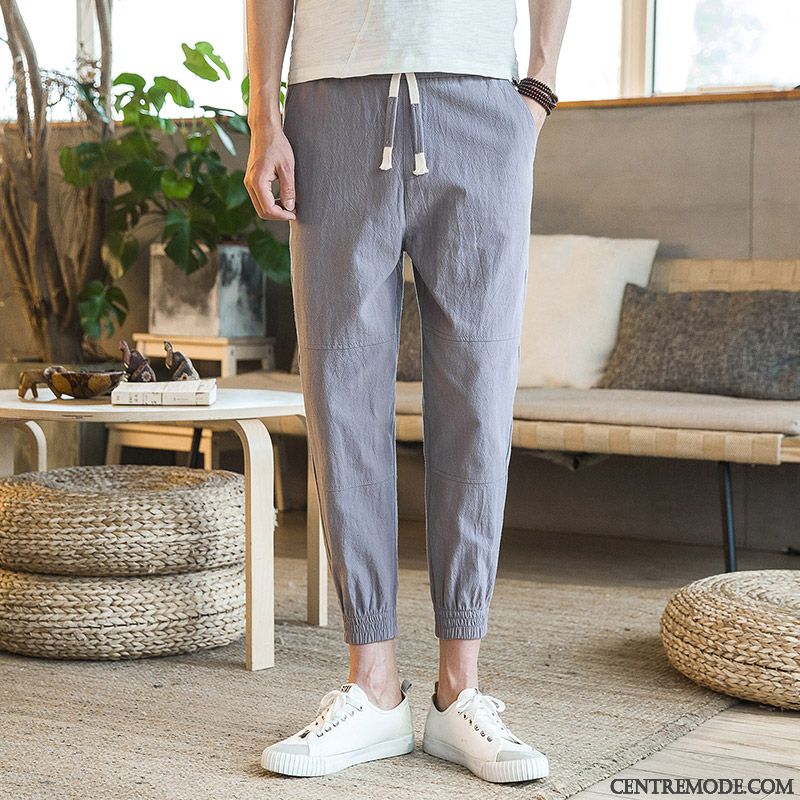 Pantalons Homme Tendance Slim Légère Collants Décontractée Baggy Bleu Marin