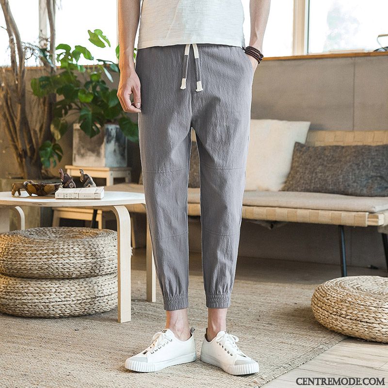 Pantalons Homme Tendance Slim Légère Collants Décontractée Baggy Bleu Marin