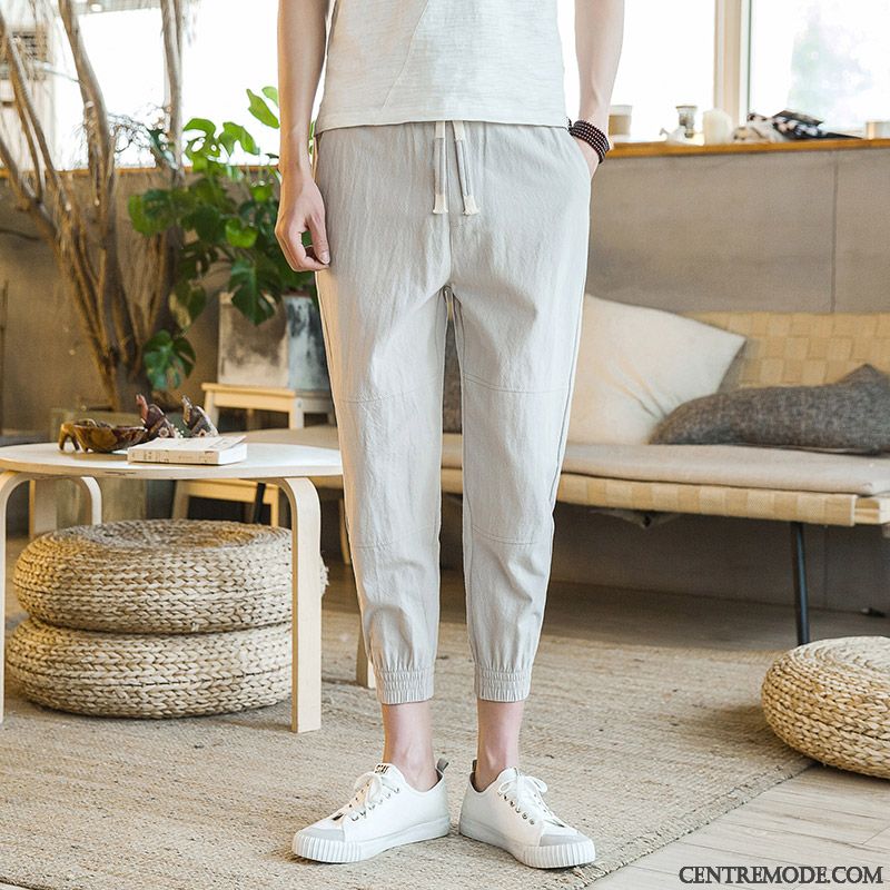 Pantalons Homme Tendance Slim Légère Collants Décontractée Baggy Bleu Marin