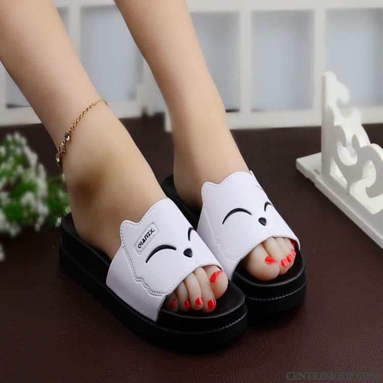 Pantoufle Chaude Femme, Pantoufles Chaudes Et Confortables Blanc D'huître Gris