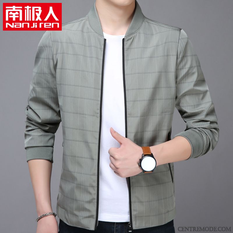 Parka En Cuir Pour Homme, Manteau Homme A Capuche Vert D'eau Vert