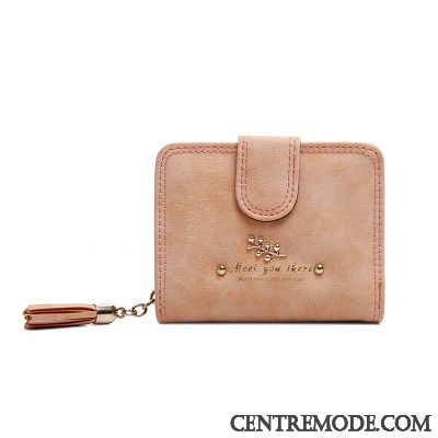 Portefeuille Femme Fermeture Éclair Longue Section Le Nouveau Pochette Petit Rose