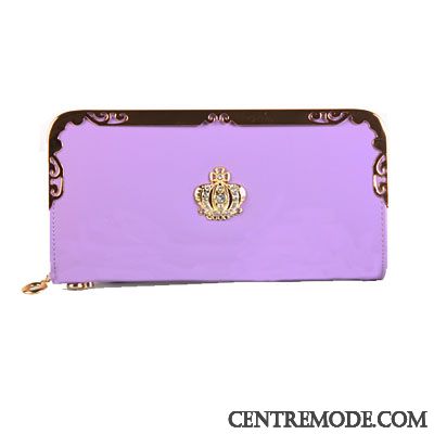 Portefeuille Femme Grande Capacité Portefeuilles Fermeture Éclair Longue Section Petit Pochette Violet