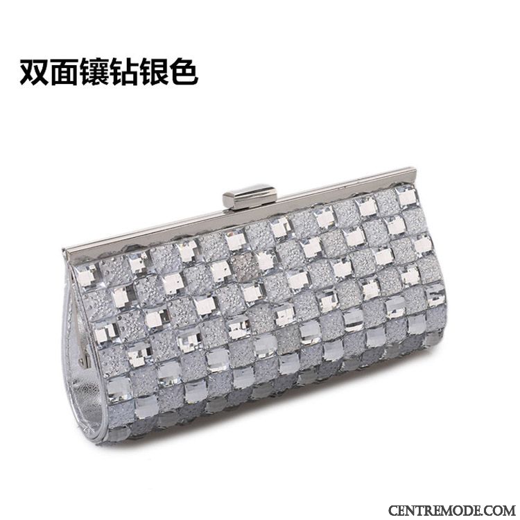 Portefeuille Femme Le Nouveau Pochette Pierres De Strass Tendance Europe Diamant Noir