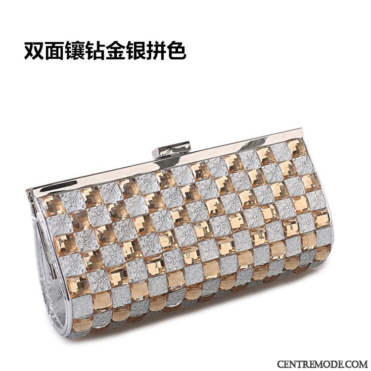 Portefeuille Femme Le Nouveau Pochette Pierres De Strass Tendance Europe Diamant Noir