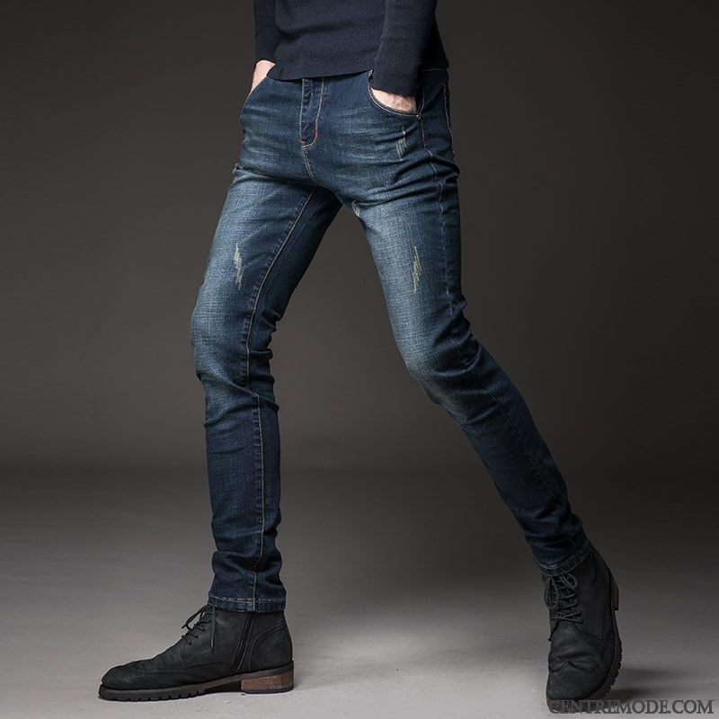 Promo Jeans Homme Bordeaux Blanc D'huître, Pantalon Homme Taille Pas Cher En Vente