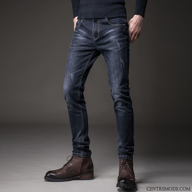 Promo Jeans Homme Bordeaux Blanc D'huître, Pantalon Homme Taille Pas Cher En Vente