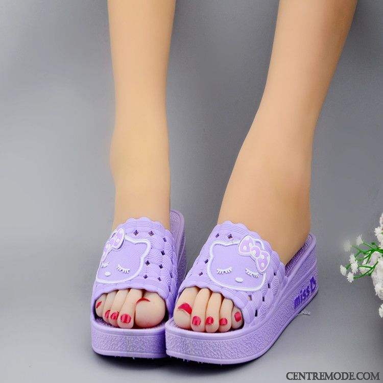Promos Chaussures Femmes Pas Cher, Belle Chaussons Femme Darkviolet Gris Fumé