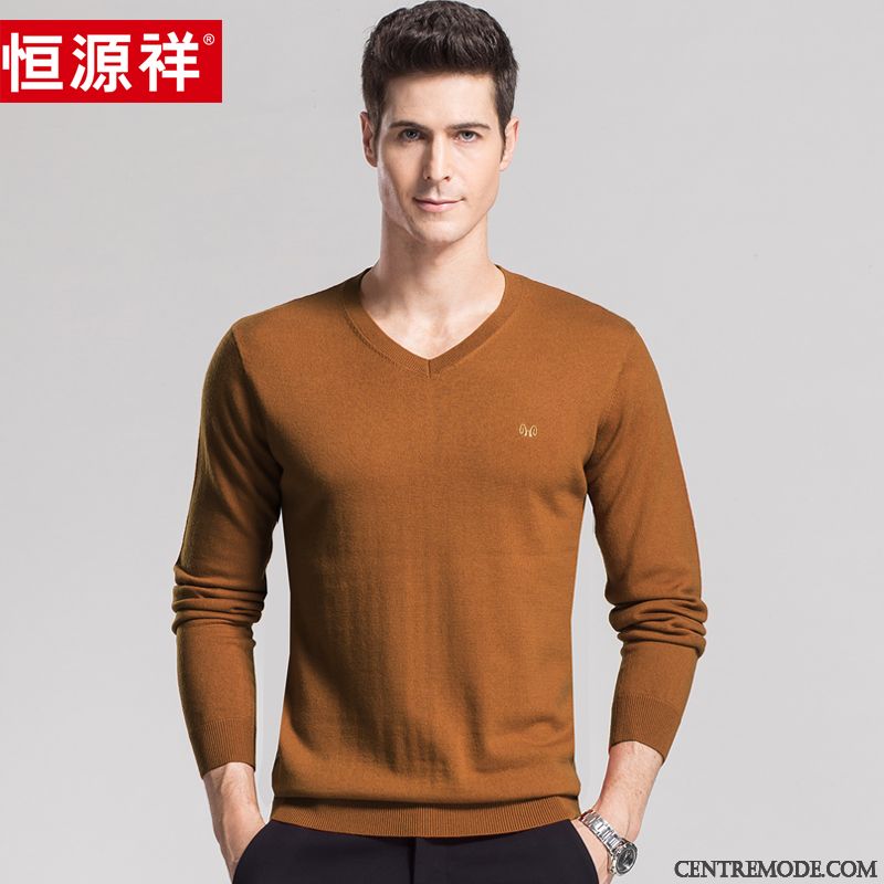 Pull Cachemire Homme, Pull Pour Homme Pas Cher Marron Beige