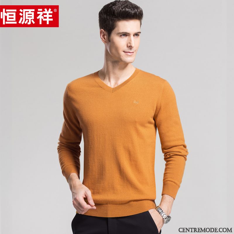 Pull Cachemire Homme, Pull Pour Homme Pas Cher Marron Beige