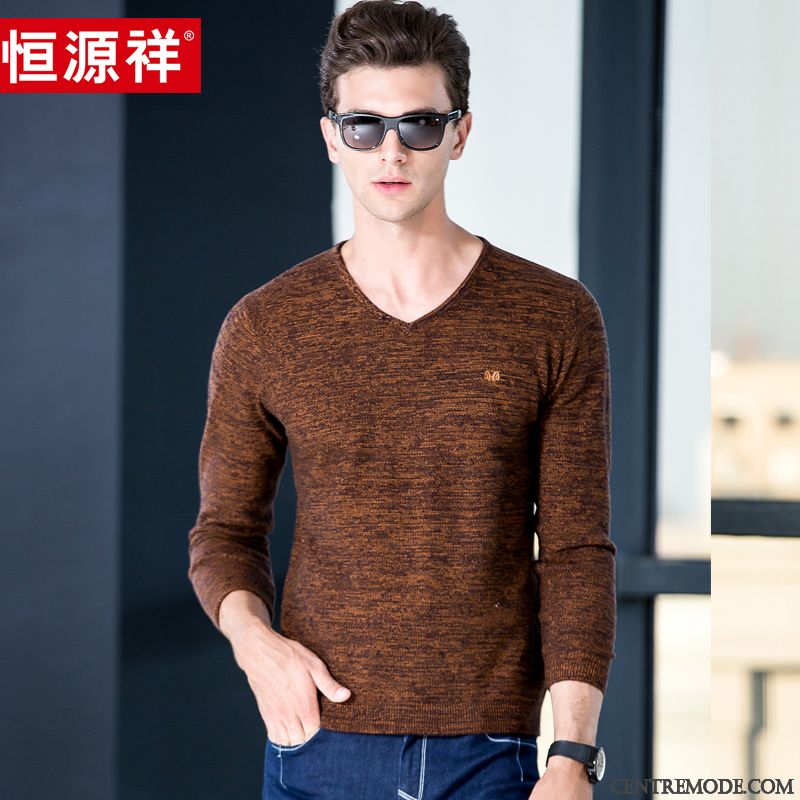 Pull Cachemire Homme, Pull Pour Homme Pas Cher Marron Beige