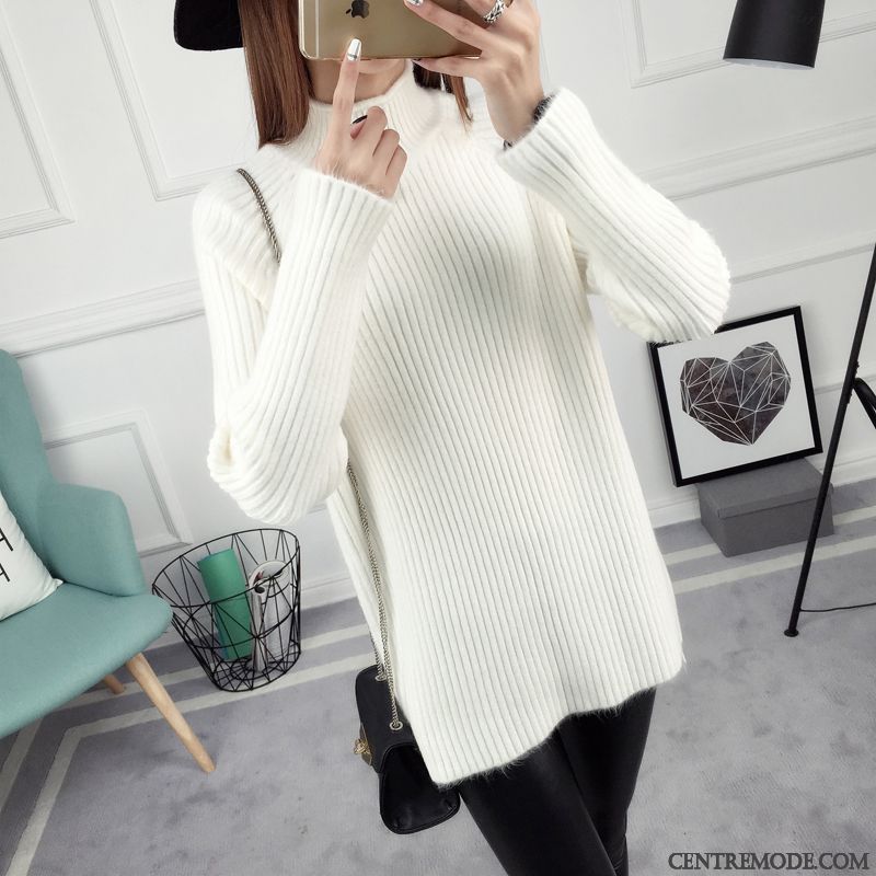 Pull Chemise Femme Pas Cher, Pull À Rayures Femme Gris Fumé Marine
