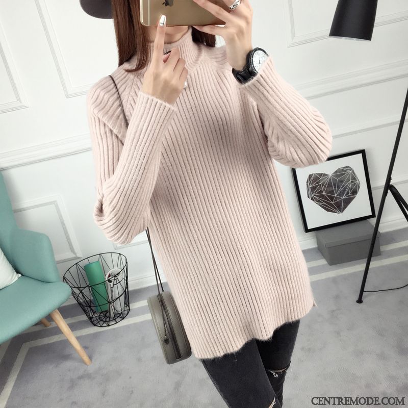 Pull Chemise Femme Pas Cher, Pull À Rayures Femme Gris Fumé Marine