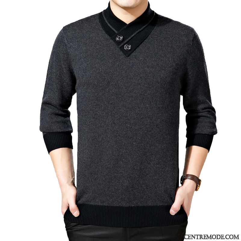 Pull Col Roulé Homme Noir Pas Cher, Pull Homme Mode Chameau Neige