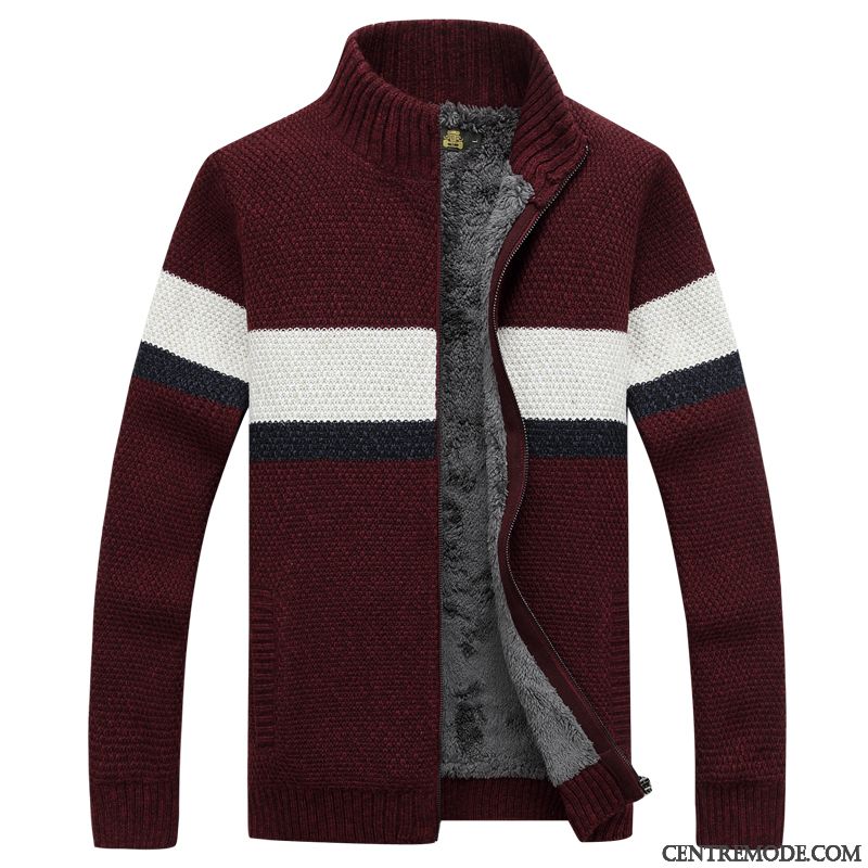 Pull Col V Sans Manche Homme Rosybrown Rose, Pull Fantaisie Homme