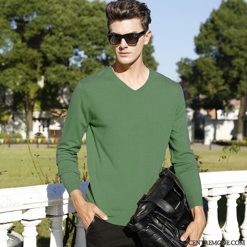 Pull En Laine Blanc Homme Saphir Olive Verte, Sweat Col Montant Homme