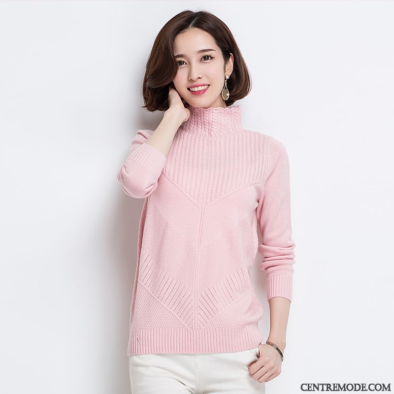 Pull Et Gilet Femme, Pull Rouge Femme Ivoire Rose Choquant