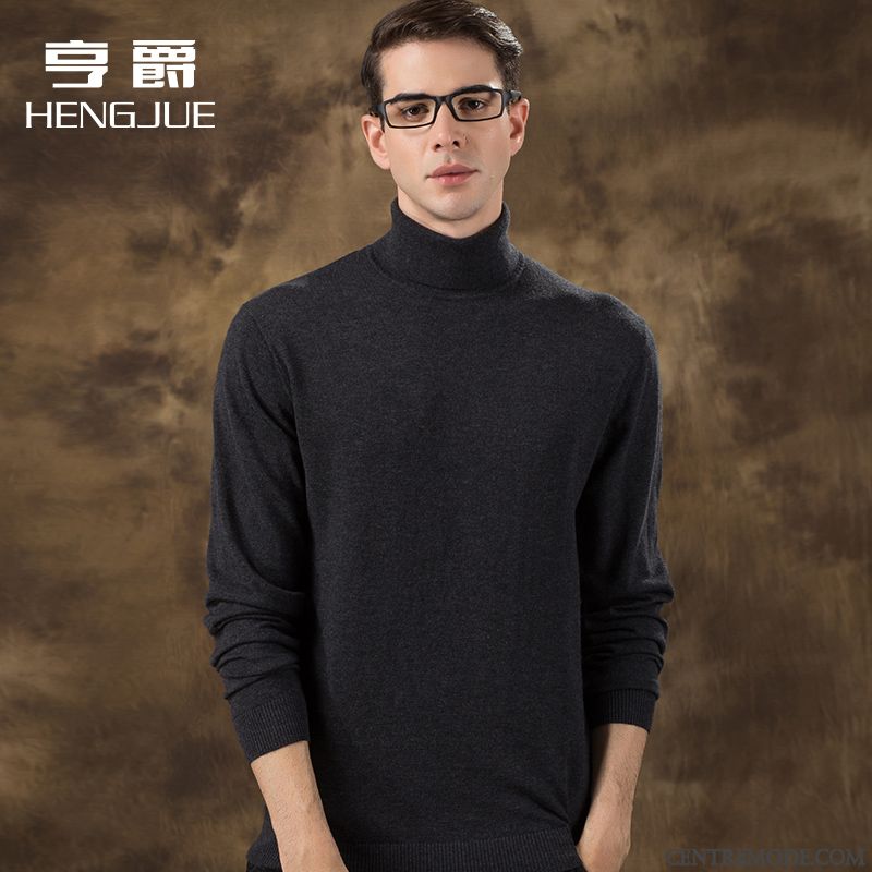 Pull Homme Jacquard, Pull En Maille Homme Pensée Brun