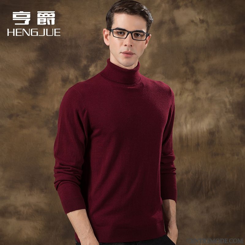 Pull Homme Jacquard, Pull En Maille Homme Pensée Brun