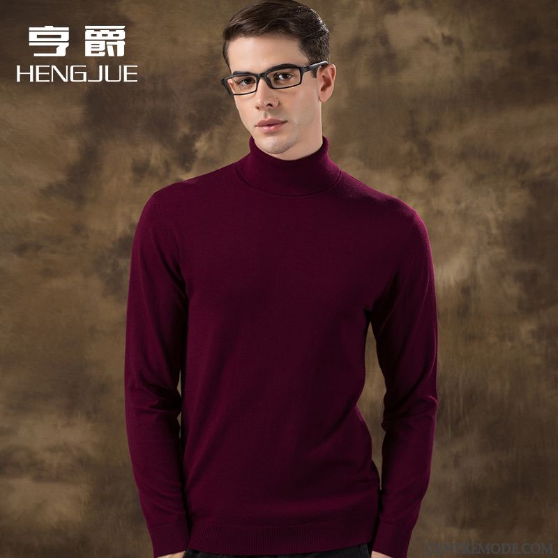 Pull Homme Jacquard, Pull En Maille Homme Pensée Brun