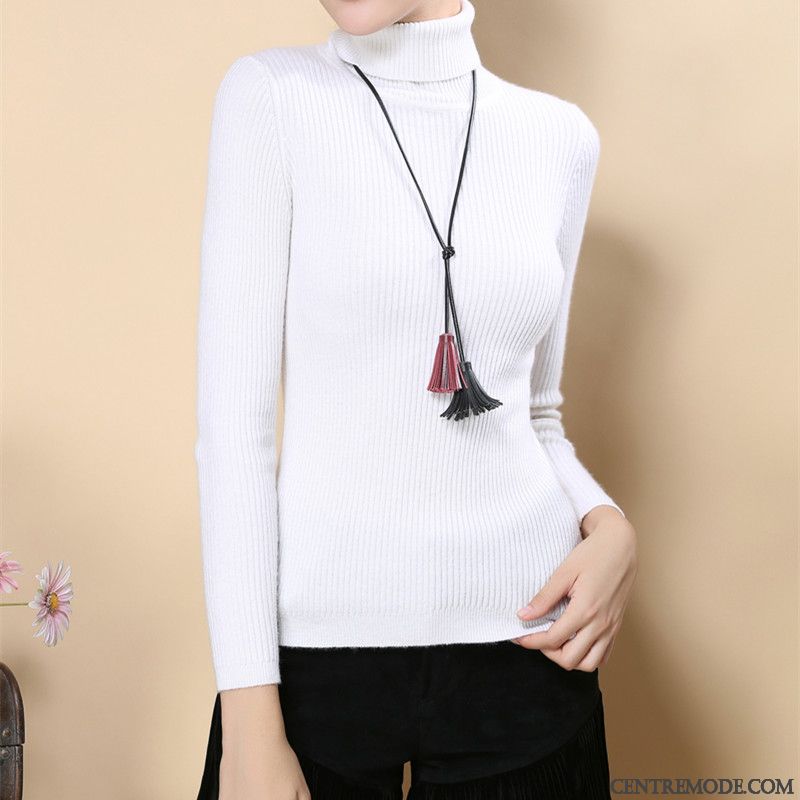 Pull Manche Longue Femme Soldes, Gilet Long En Laine Pour Femme Blanc Steelblue