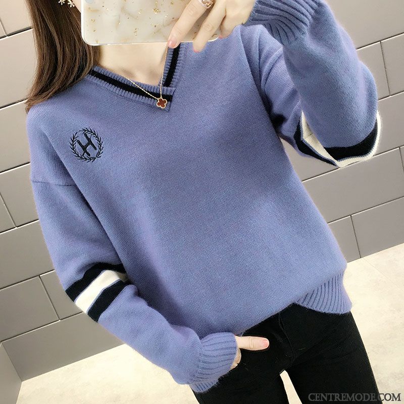 Pulls Gilets Femme Hiver Longues Pullovers Baggy L'automne Outwear Bleu Noir