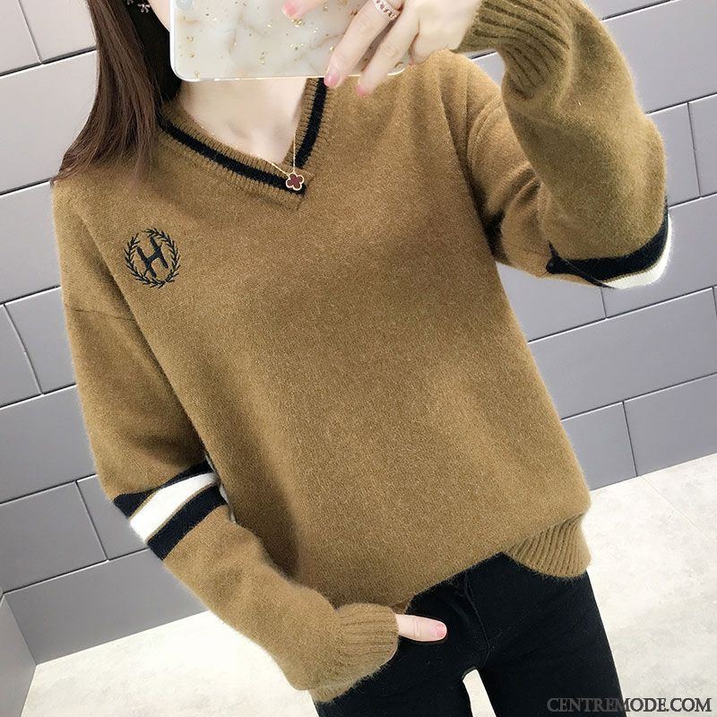 Pulls Gilets Femme Hiver Longues Pullovers Baggy L'automne Outwear Bleu Noir