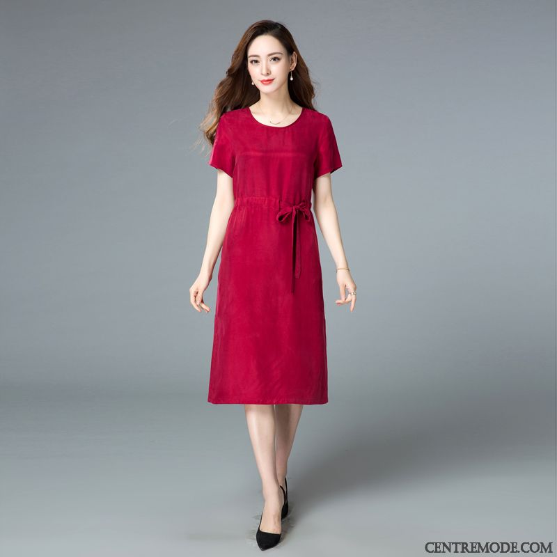 Robe Fluide Rouge Palegoldenrod Corail, Robes De Soirees Pas Cher