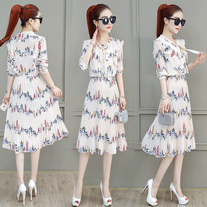 Robes Femme Longue Leggings Tendance Printemps Tempérament Longues Blanc