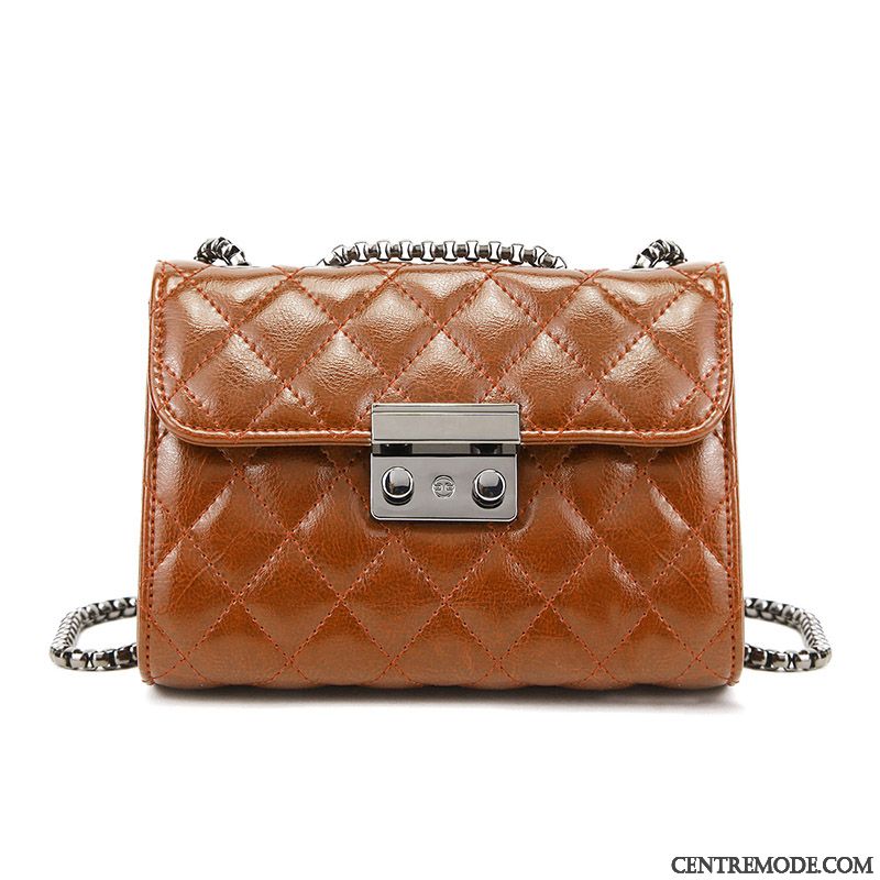 Sac À Bandoulière Femme Chaîne Nouveau Petit Le Nouveau Cuir Véritable Été Noir
