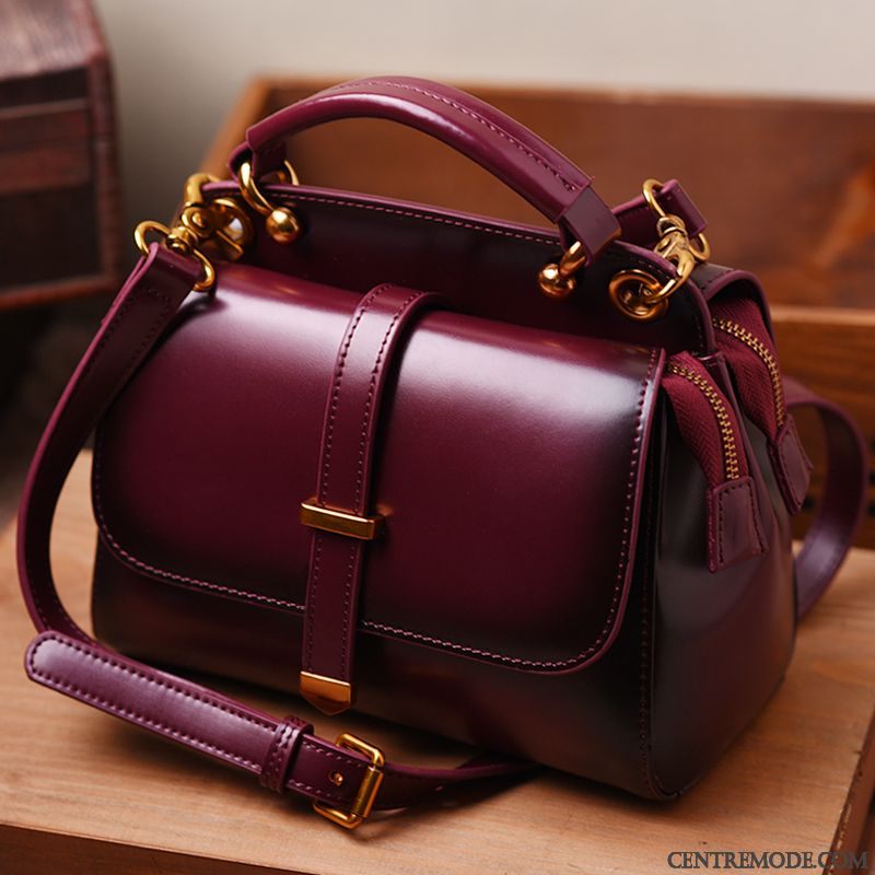 Sac À Bandoulière Femme Le Nouveau All-match Cuir De Vache Sacs À Bandoulière Sac À Main Simple Rouge