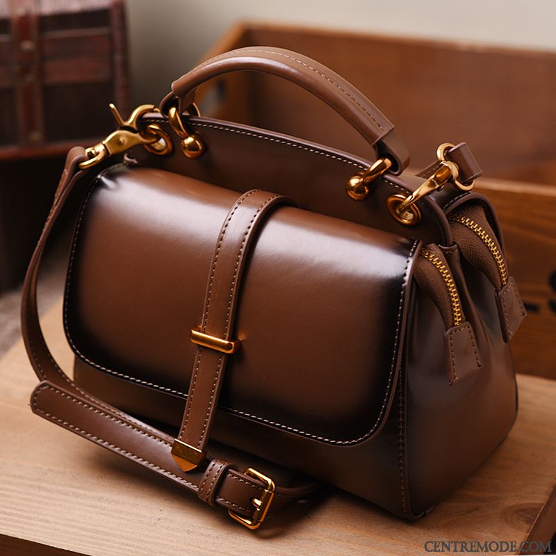 Sac À Bandoulière Femme Le Nouveau All-match Cuir De Vache Sacs À Bandoulière Sac À Main Simple Rouge