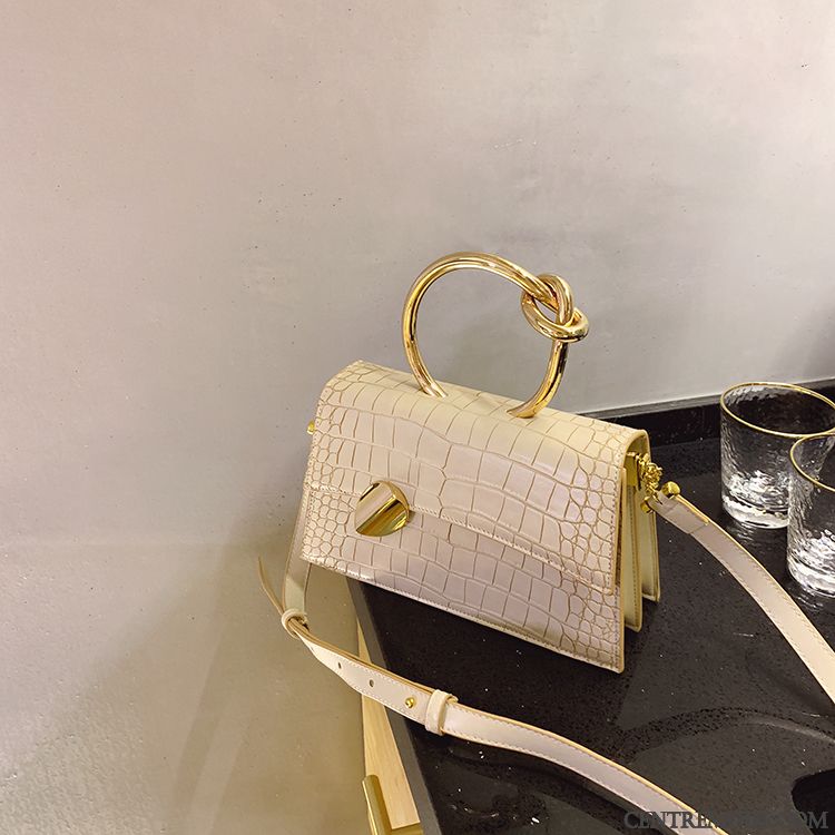 Sac À Bandoulière Femme Loisir Tendance Le Nouveau Crocodile Modèle Mode Chaîne Blanc