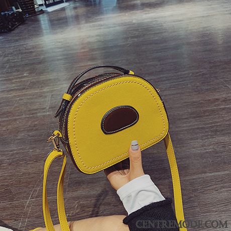 Sac À Bandoulière Femme Portable All-match Givré Petit Hiver Sac De Messager Jaune