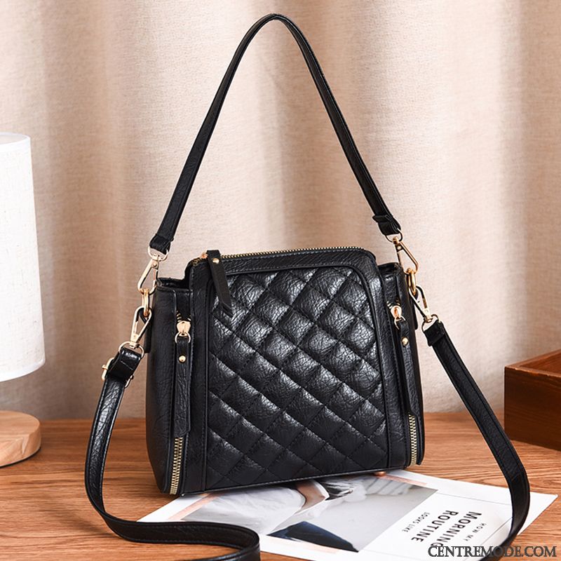 Sac À Bandoulière Femme Rhombe Vent Parfumé Mini L'automne Hiver Petit Noir